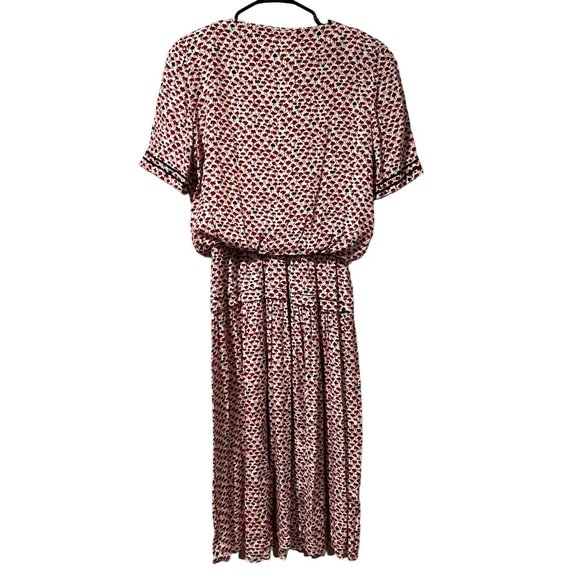 VINTAGE PATTY‎ O'NEIL RED/WHITE FLORAL DRESS SIZE 12 | U1 - Picture 4 of 7
